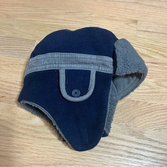Baby Gap Blue Fleece Trapper Winter Hat M/L Kids Boys Toddler - Picture 3 of 5